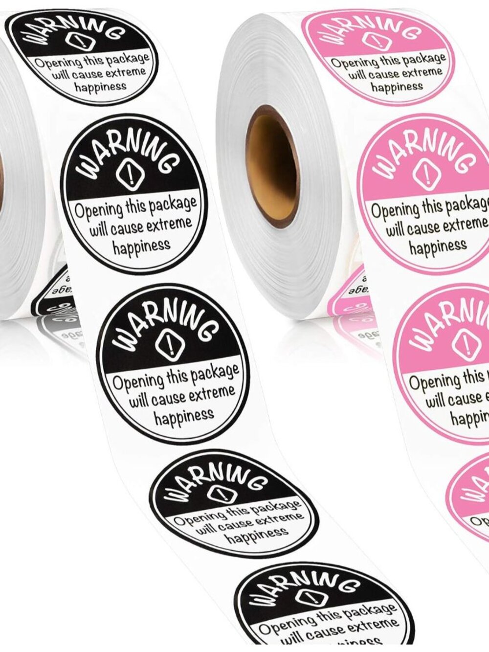 1000 Pieces Extreme Happiness Stickers Labels Round, Black and Pink